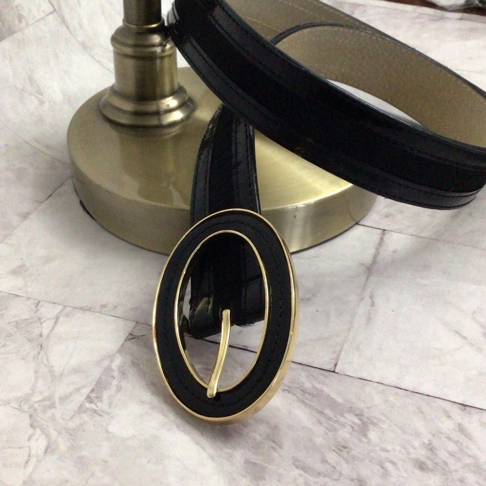 Lodis Calf Hair & Patent Leather Belt